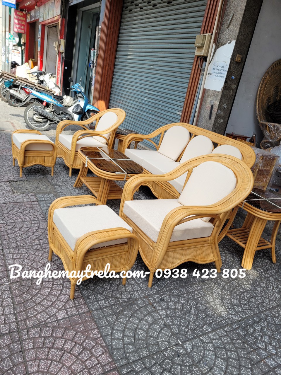 Bàn ghế sofa mây phòng khách cao cấp